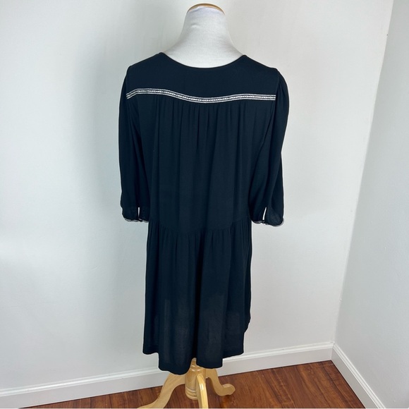 Ba&sh Alma Embroidered Long Sleeve Mini Dress Black White Size M - Picture 6 of 7